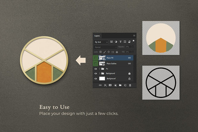 高品质的搪瓷别针效果VI样机展示模型mockups