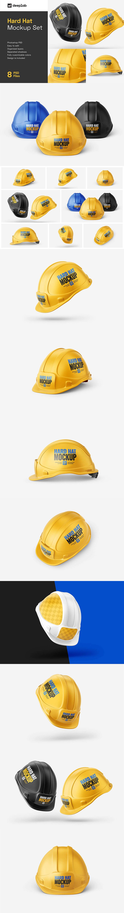 施工安全帽徽标设计样机集 (psd)