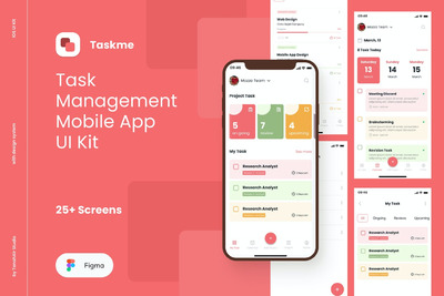 高品质的简约好用任务管理器APP UI KITS-figma