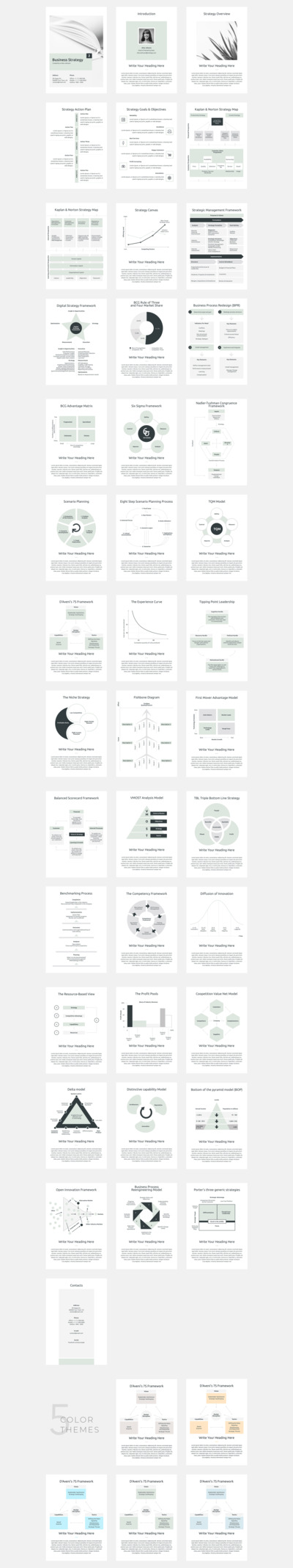 竖版商业策略PPT模板 (PPTX)