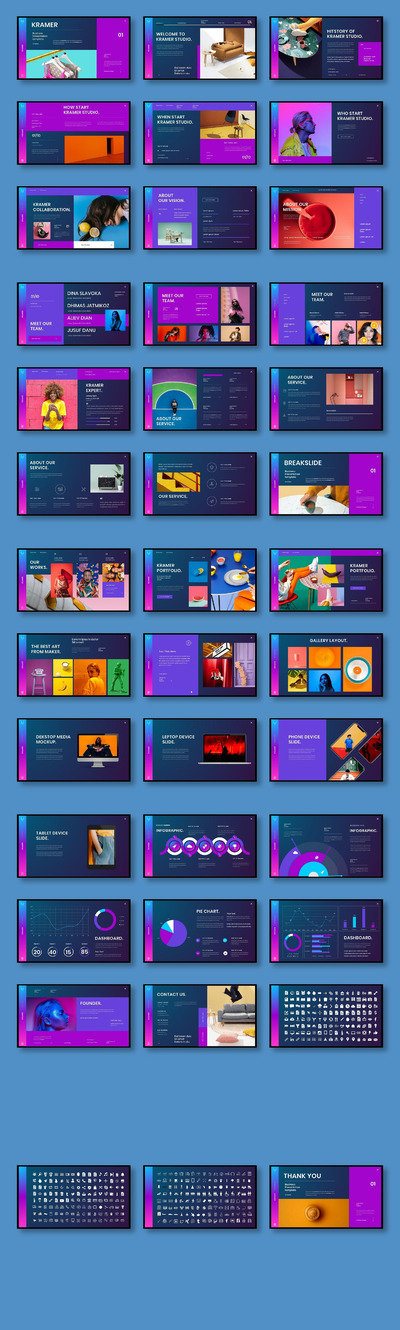 多彩广告设计PPT模板 (PPTX)