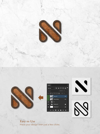 高品质的木头质感搪瓷别针徽章logo标志设计VI样机展示模型mockups