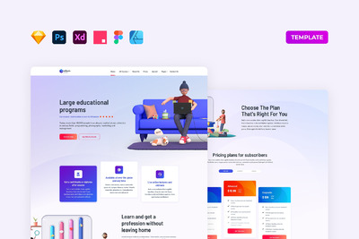 在线教育网页UI模板 (XD,PSD,FIG,SKETCH)