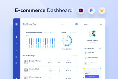 电商后台网站UI模板(FIG,SKETCH,XD)