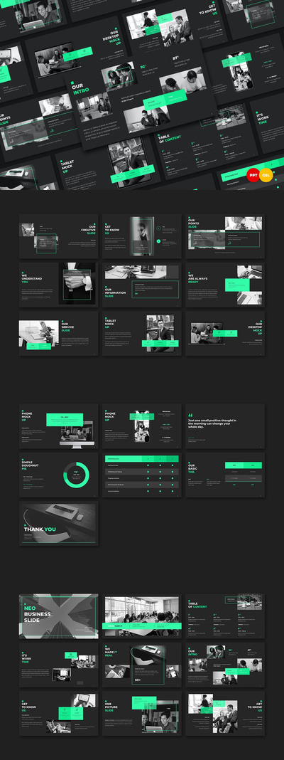 高端醒目配色的高品质多用途大数据商业商务powerpoint幻灯片演示模板（pptx）