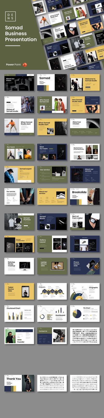 时尚高端简约多用途的高品质商业商务powerpoint幻灯片演示模板（pptx）