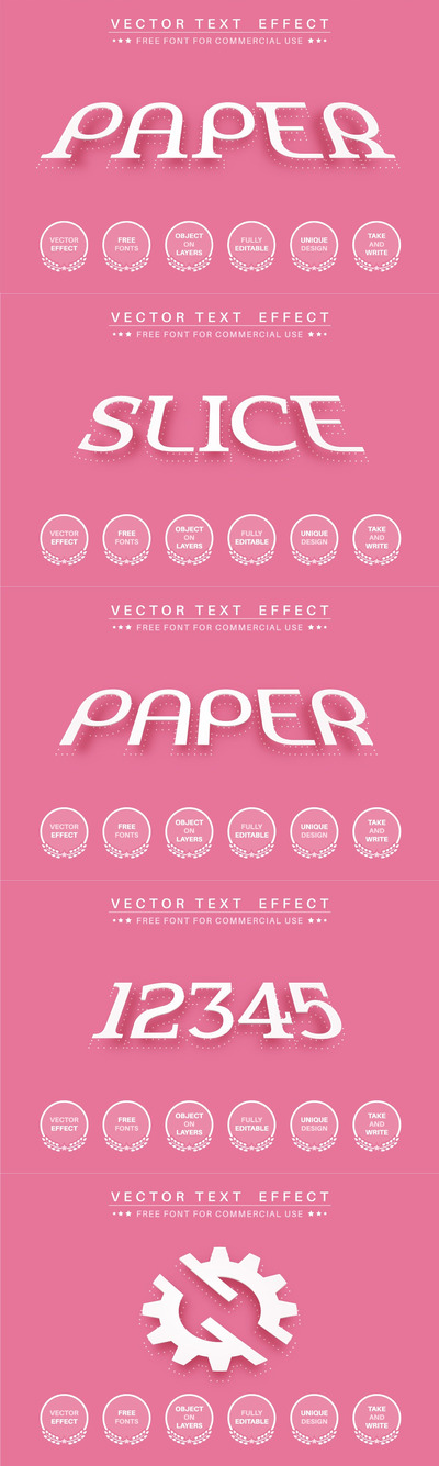 纸张漂浮效果的3D立体illustrator文字层样式-AI，EPS