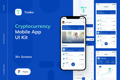 数字货币区块链相关业务 APP UI 模板 (FIG)