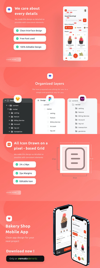烘培店APP UI KIT (FIG,SKETCH,XD)