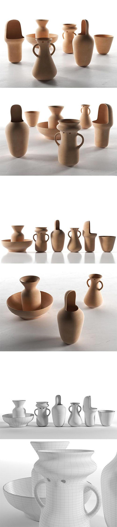 艺术陶罐花瓶3D模型下载（OBJ,FBX,MAX,C4D）