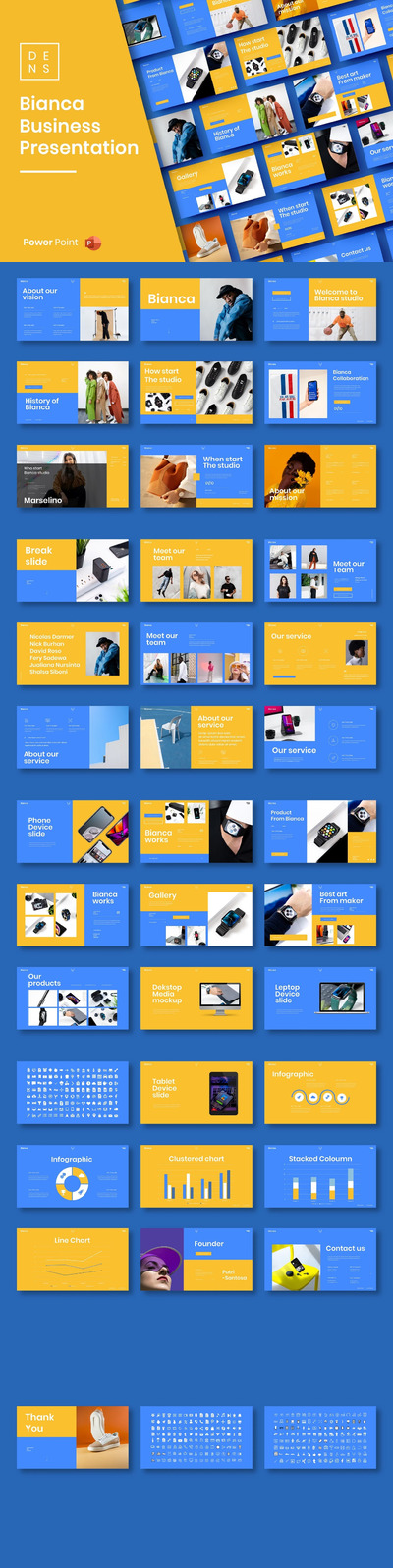 时尚高端简约清新商业商务powerpoint幻灯片演示模板（pptx）