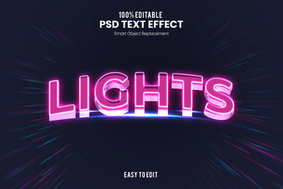 时尚高端3D立体绚丽的发光立体字图层样式