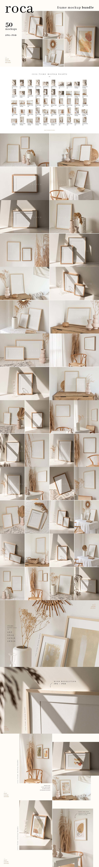 极简主义室内场景框架画框样机套件[1.03GB,PSD]