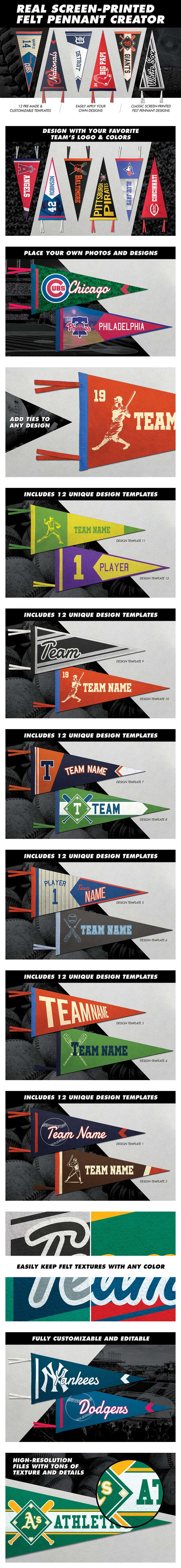 丝网印刷毛毡三角旗设计样机[2.6GB,PSD]