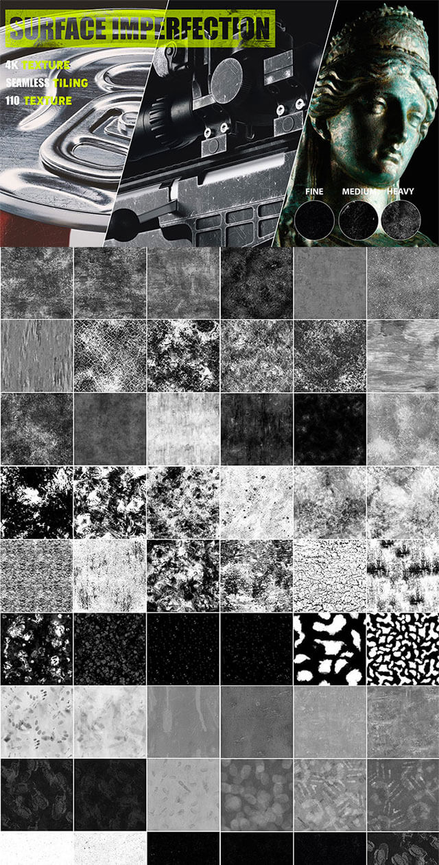 110种表面素材&划痕无缝对接纹理材质素材下载（JPG）