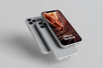 银灰色iPhone手机样机(PSD)