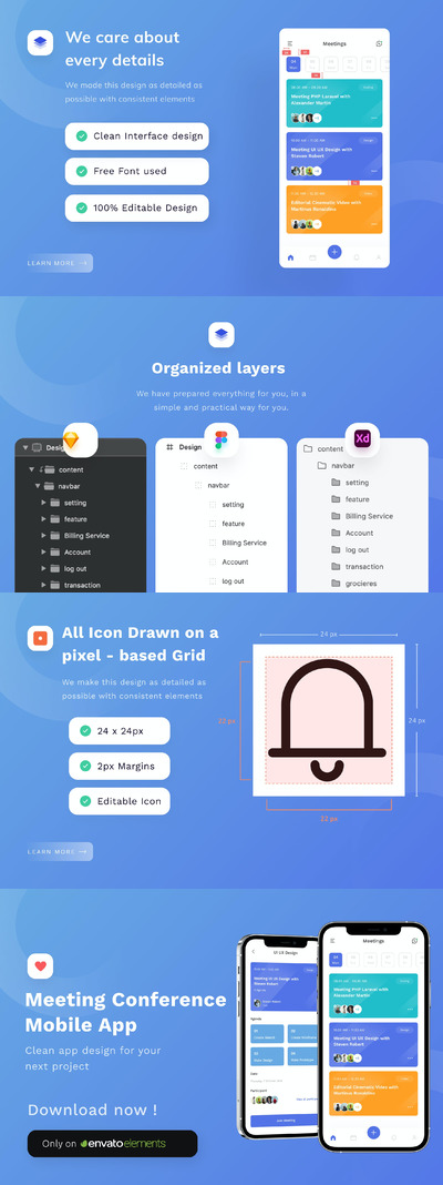 会议管理APP UI (FIG,SKETCH,XD)