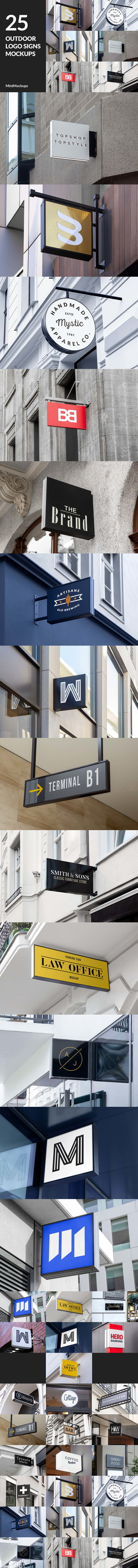 户外徽标标志招牌Logo样机[1.29GB,PSD]