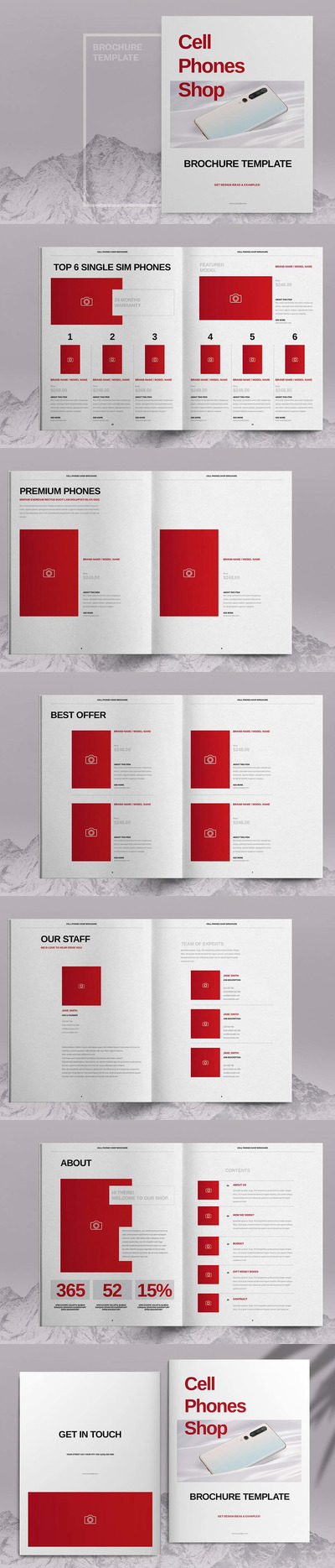 手机店产品介绍宣传册版式设计模板 (indd)