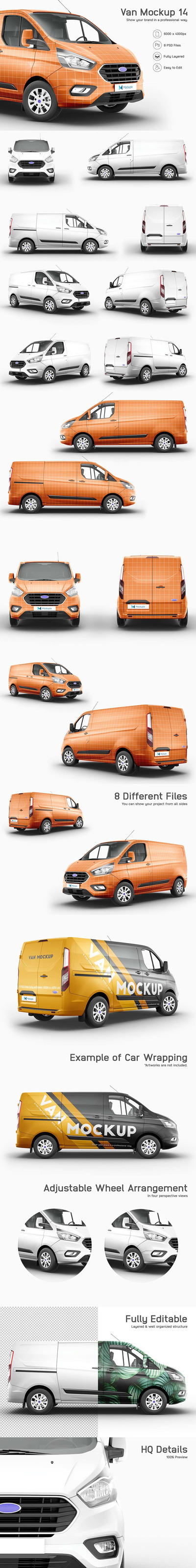 福特全顺汽车品牌设计样机 (psd)