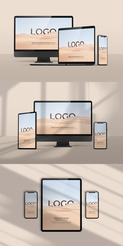 高端响应式屏幕设备-模型Vol.4 (PSD)
