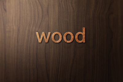 3D木制特效logo样机(PSD)