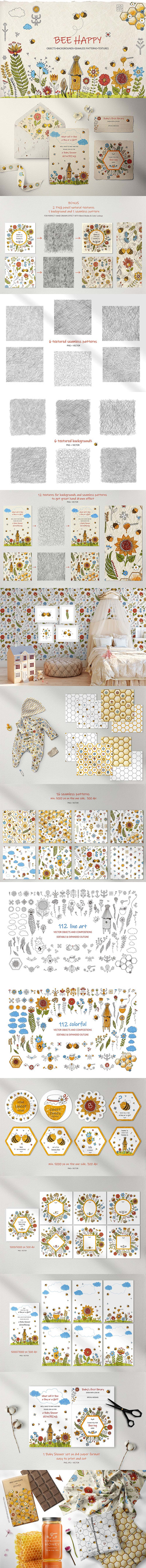 蜜蜂矢量剪贴画素材集 (eps,jpg,png)