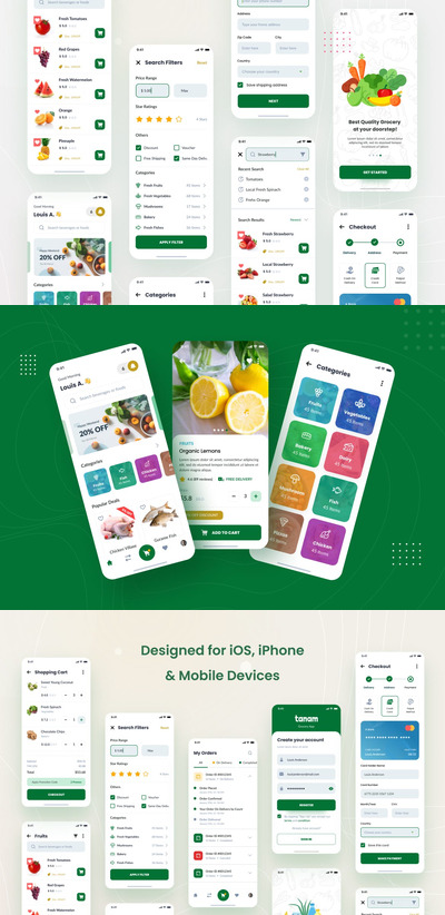 电商APP iOS应用程序设计模板UI (FIG,PSD)