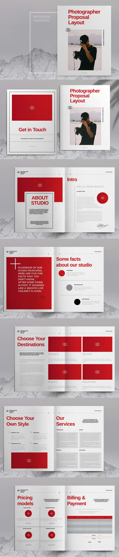 摄影图册提案宣传册设计模板 (indd)