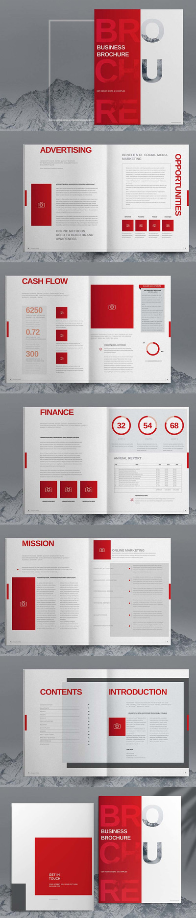红色业务宣传册设计模板 (indd)