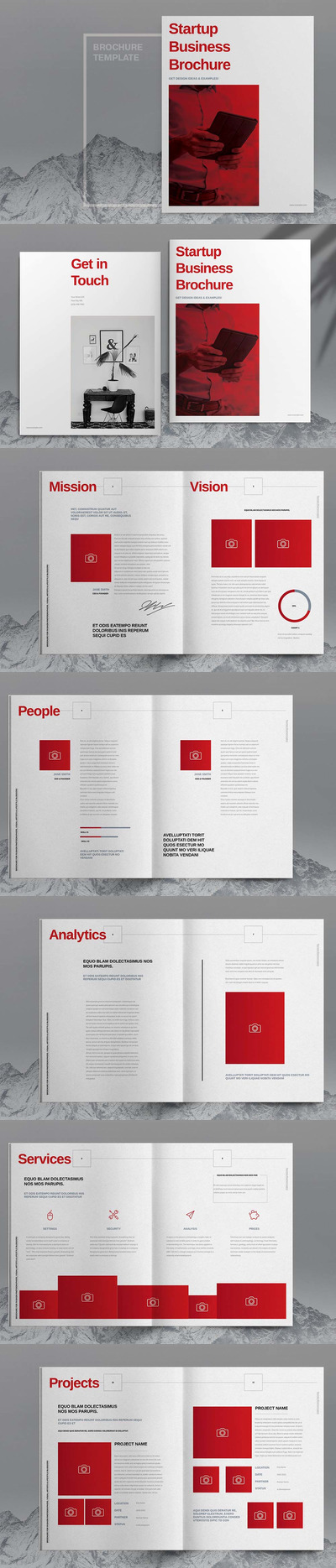 商业服务业务宣传册设计模板 (indd)