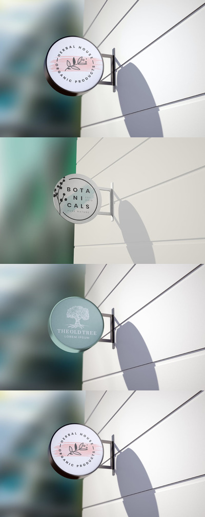 时尚高端专业的高品质商业街logo标志设计VI样机展示模型mockups