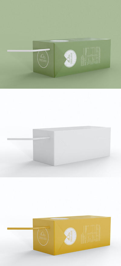 新鲜的果汁包装盒样机(PSD)