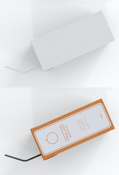 果汁纸盒包装模型(PSD)