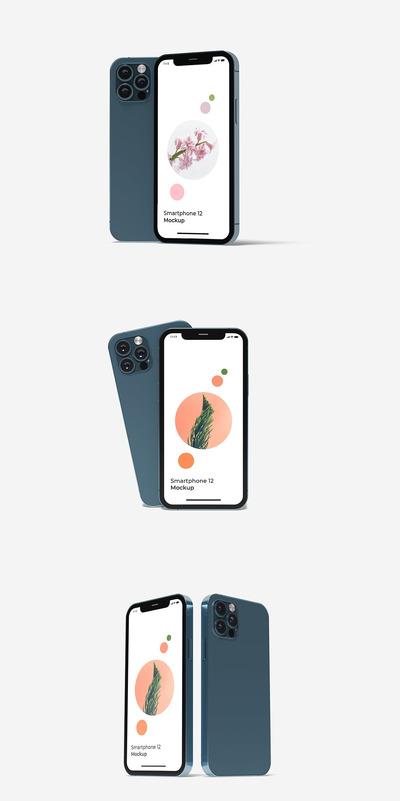 iPhone 12 Pro 手机产品样机 V.2 (PSD,PDF)