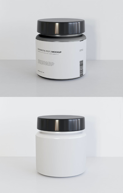护肤品罐子包装展示样机(PSD)