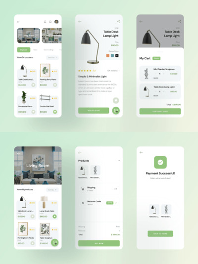 家庭装饰应用程序App UI (PSD,XD,FIG)