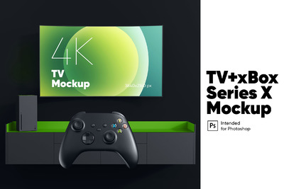 4K电视xBox X产品样机 (PSD)