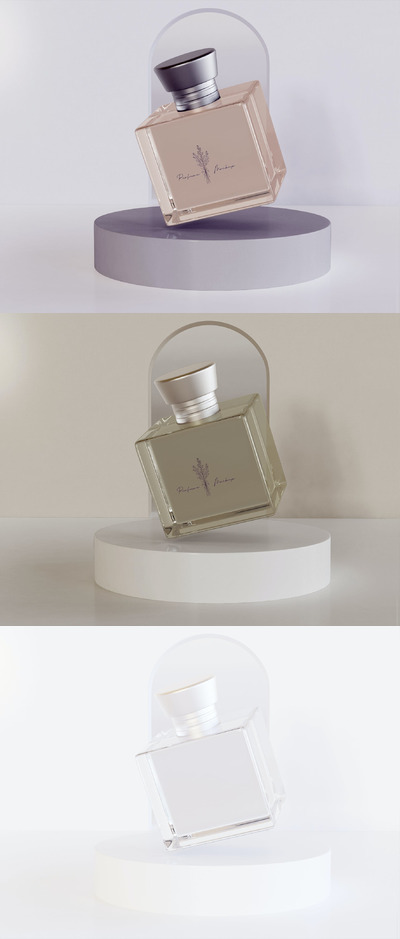 高端香水瓶子展示样机 (PSD)