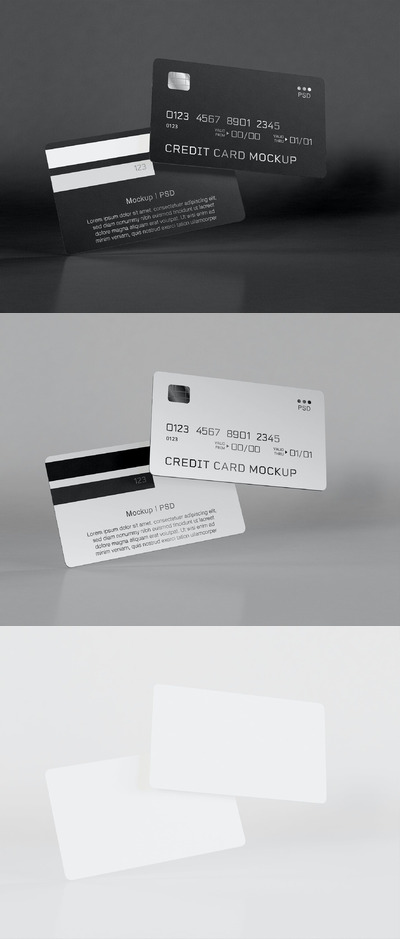 黑色信用卡设计模型(PSD)