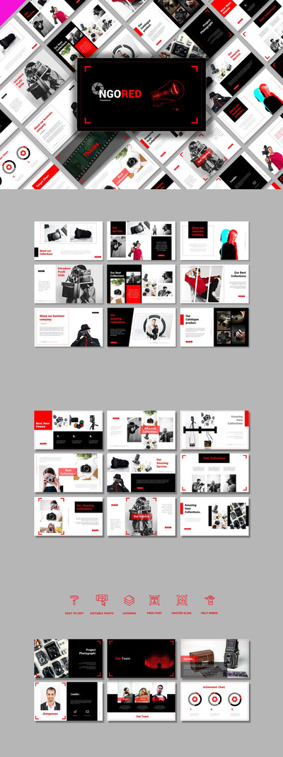 时尚高端多用途的powerpoint幻灯片演示模板（pptx）