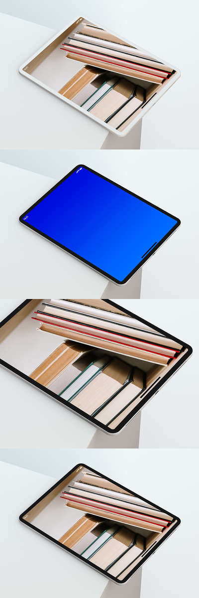 iPad 白+黑 平板电脑样机 (PSD)