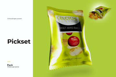 零食包装设计VI样机展示模型mockups
