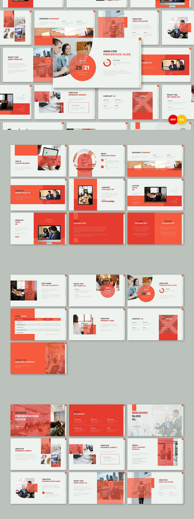 时尚简约优雅多用途商业商务powerpoint幻灯片演示模板（pptx）