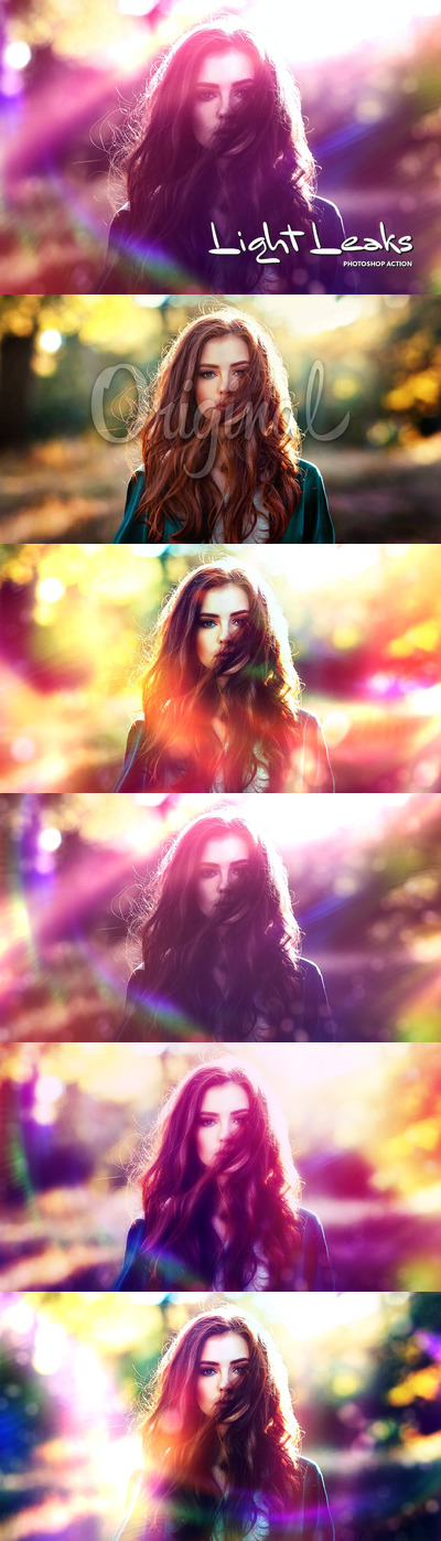 时尚绚丽光效滤镜photoshop动作预设