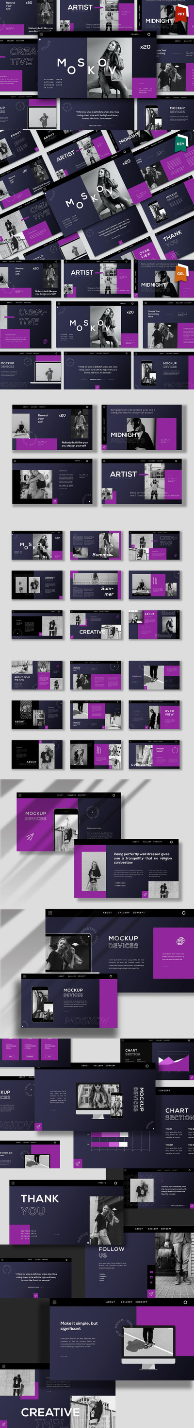 简约时尚高端多用途的powerpoint幻灯片演示模板（pptx）