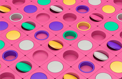 方格多彩圆环背景图形psd素材 (psd)