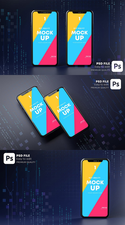 iPhone手机样机组合 (PSD)