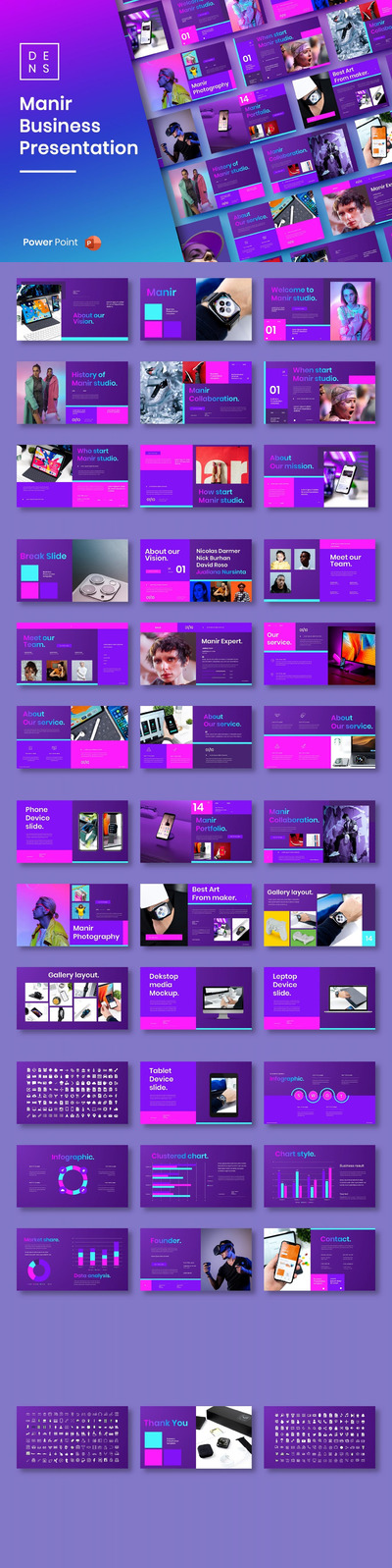 时尚高端专业的绚丽商业商务powerpoint幻灯片演示模板（pptx）