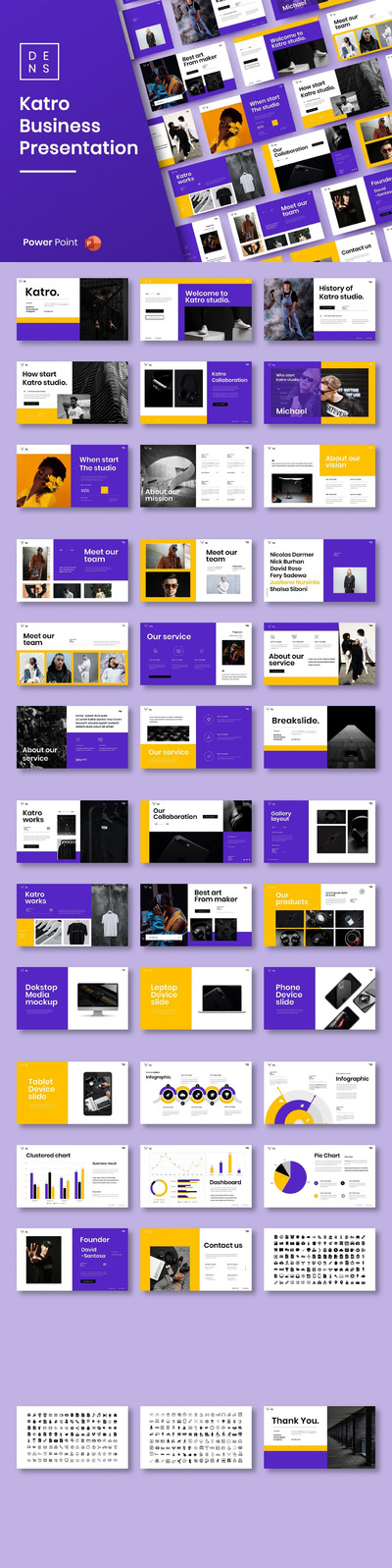 时尚高端专业的商业商务powerpoint幻灯片演示模板（pptx）